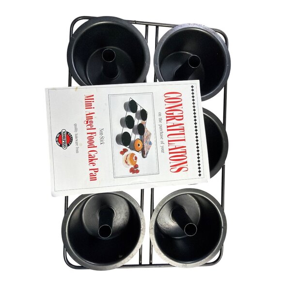 Vintage Norpro Nonstick Mini Angel Food 6 Cavity Cake Pan Model No. 3975 - Picture 4 of 5